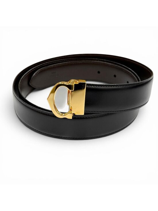 Cartier Must de Cartier Leather Reversible Belt Black Dark Brown Gold main image 4
